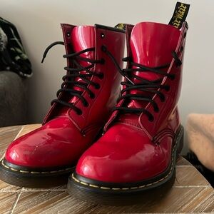 Women's Doc Martens Size 9 Red Combat Boot Lace Up